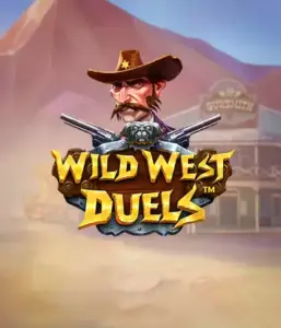  Immerse yourself in the wild world of "Wild West Duels" by Pragmatic Play, featuring a tough gunslinger ready for a showdown. The image displays a resolute cowboy with crossed pistols, set against a dusty Western town. His focused expression and authentic attire highlight the theme of the Old West. The game's title is prominently featured in a striking font, adding to the action-packed theme. 